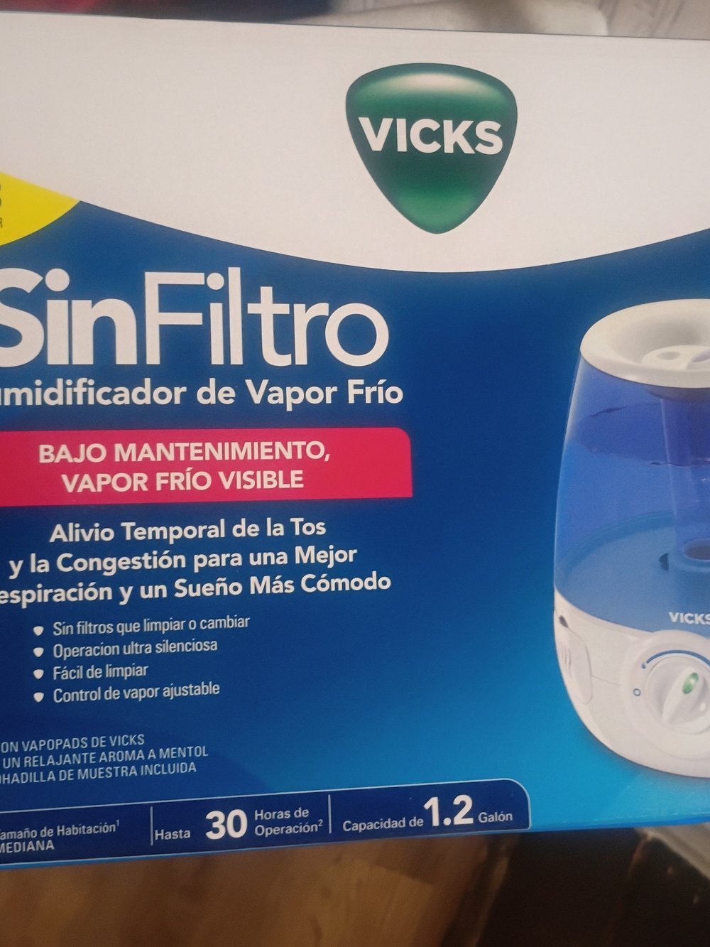 SinFiltro Humidificador de Vapor Frío - Azul